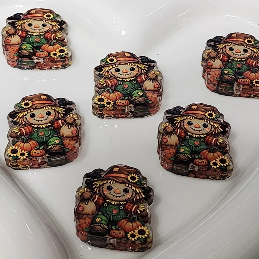 Scarecrow Beads 2 Pcs Focal Bead Fall Beaded Pen Jewelry Making Charm Halloween